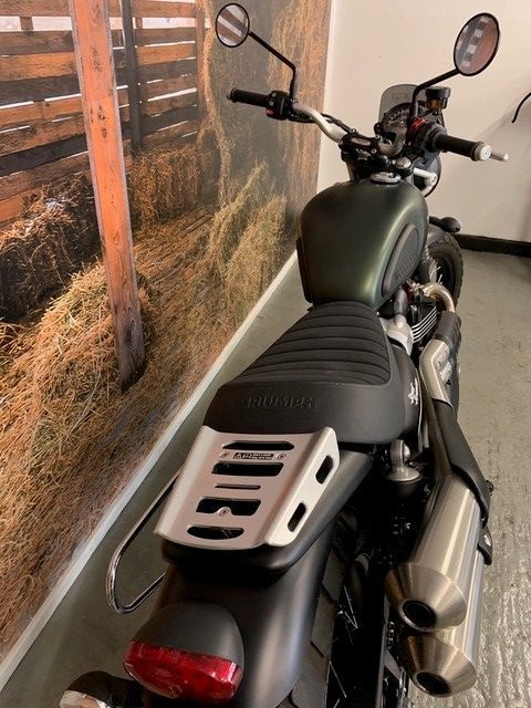 motorcycle top view focus in backseat