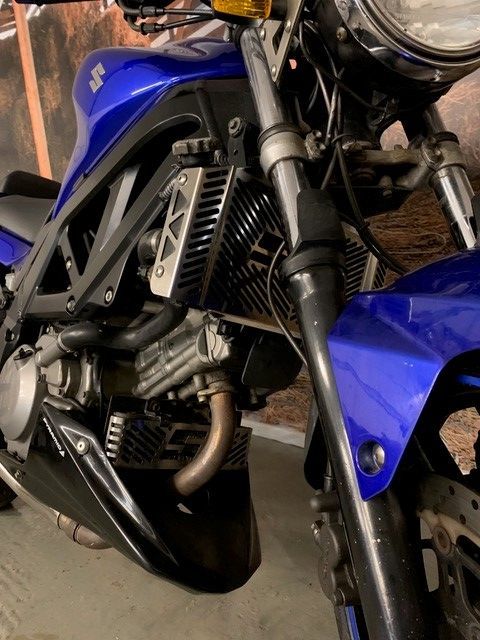 motorcycle engine and radiator view